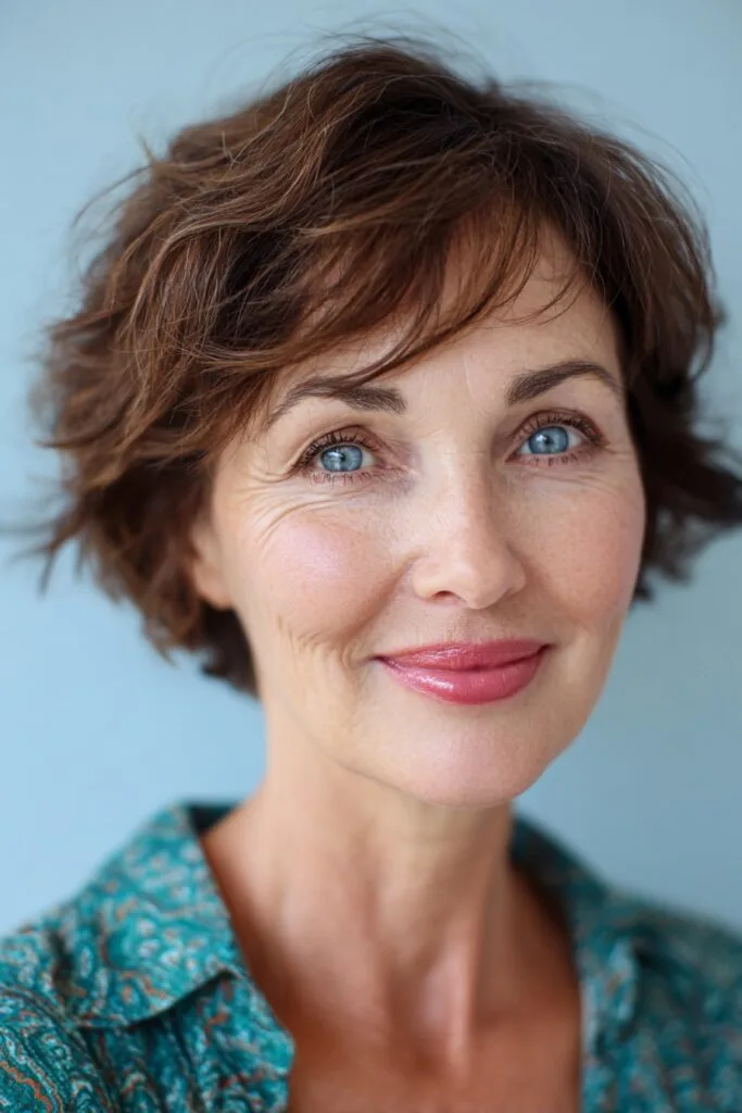 Textured Short Crop with Soft Curls