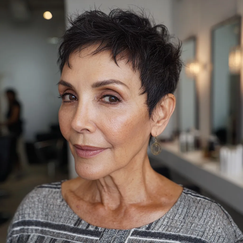 Textured Short Pixie Cut with Defined Layers