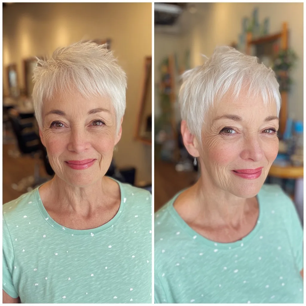 Textured Short Pixie Cut with Feathered Layers