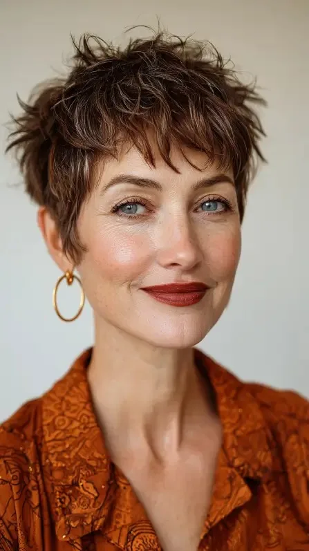 Textured Short Pixie Cut with Lively Layers