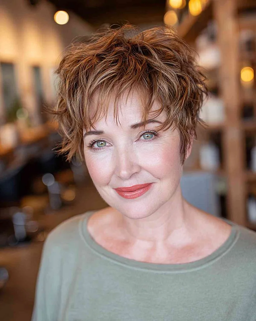Textured Short Pixie Cut with Soft Layers