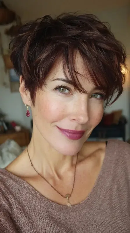 Textured Short Pixie Cut with Soft Volume