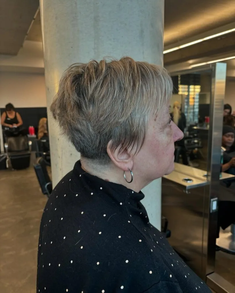 Textured Short Pixie Cut with Subtle Highlights
