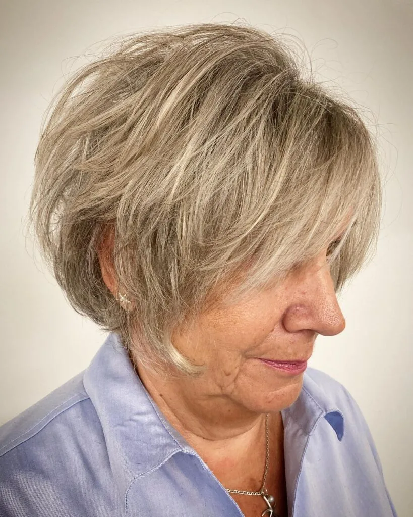 Textured Silver Bob with Luscious Layers