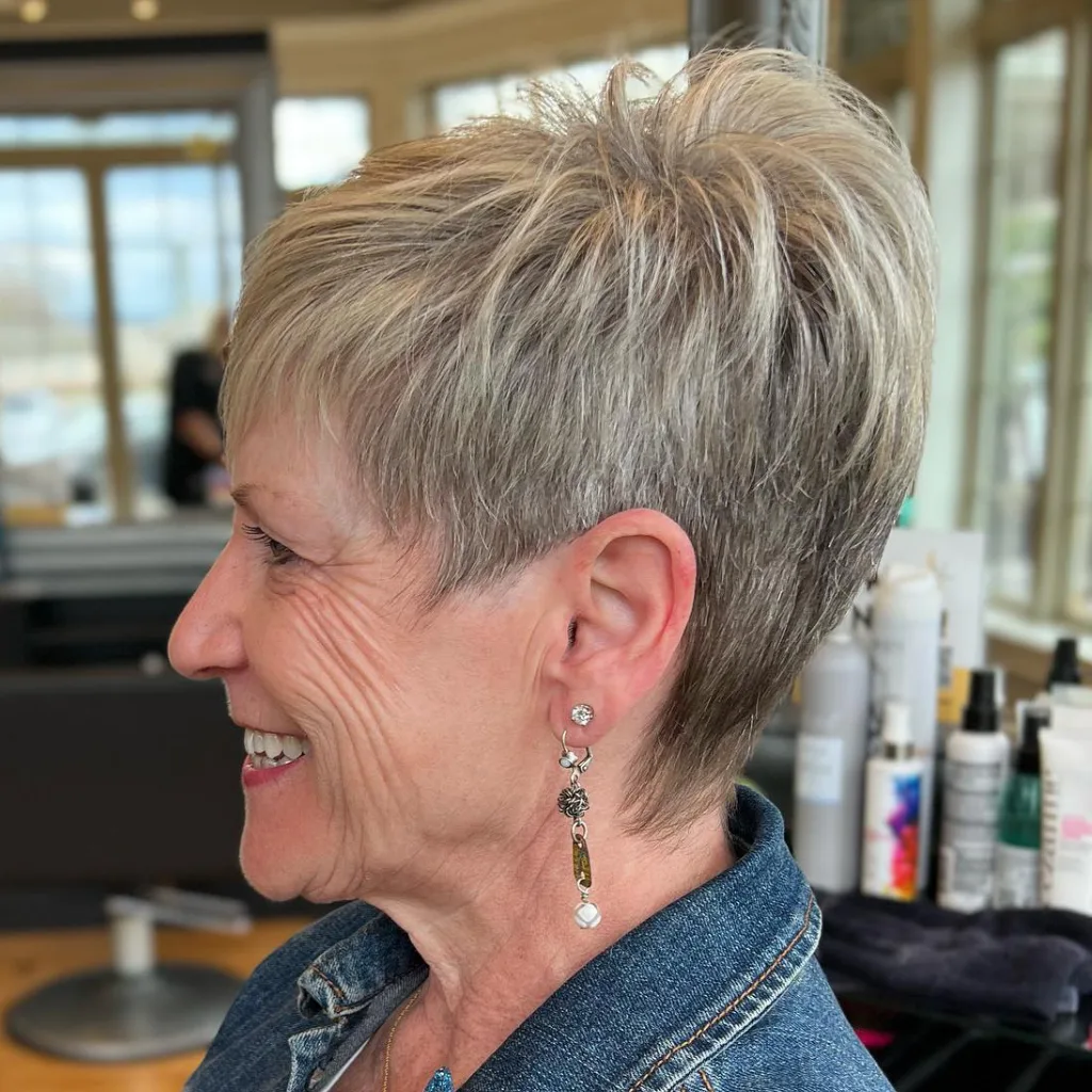 Textured Silver Pixie with Subtle Layers
