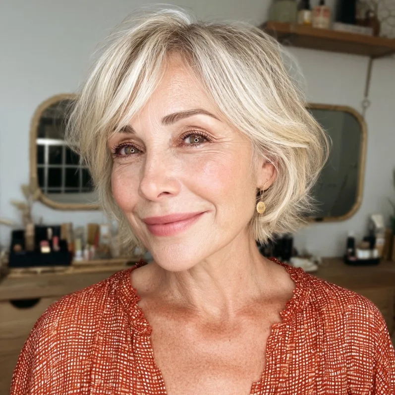Textured Soft Blonde Shag with Gentle Layers