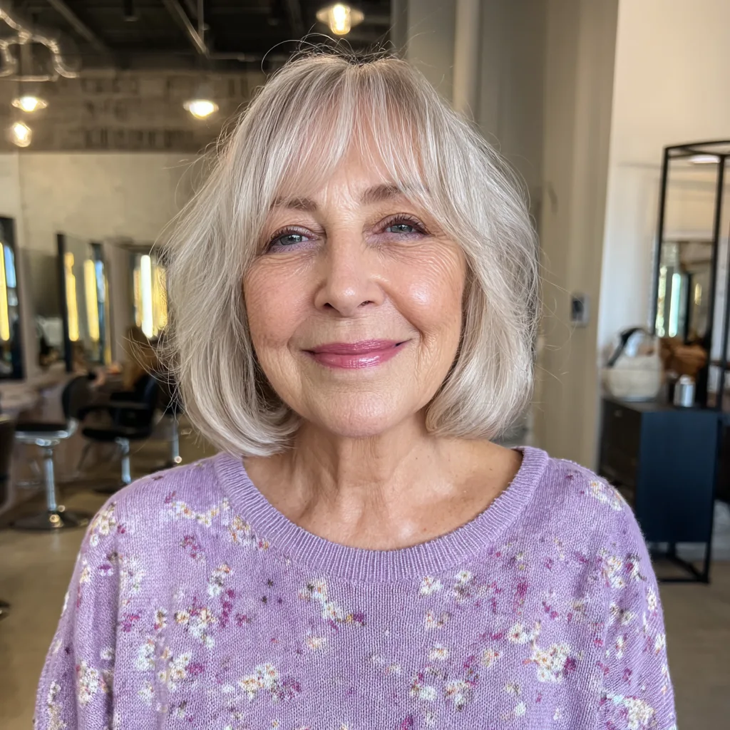 Textured Soft Bob with Light Bangs