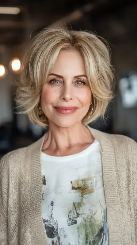 Textured Voluminous Short Cut with Soft Layers