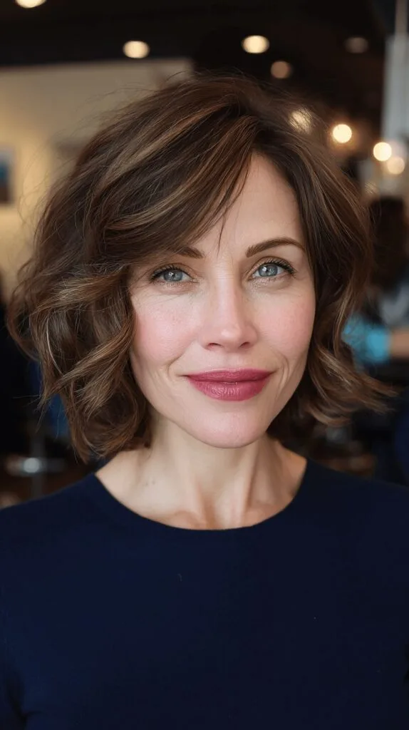 Textured Wavy Bob with Face-Framing Layers