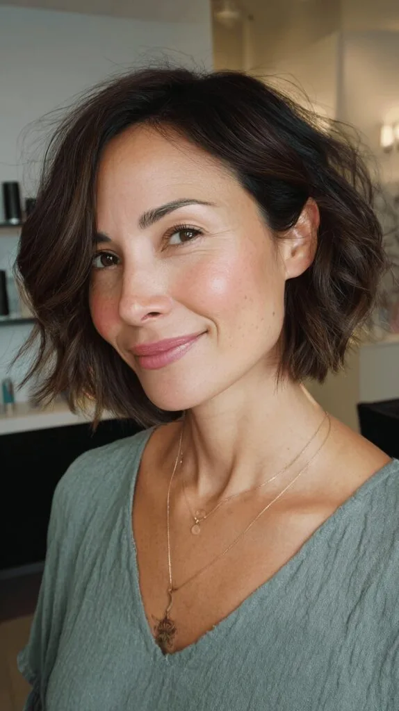 Textured Wavy Bob with Soft Layers