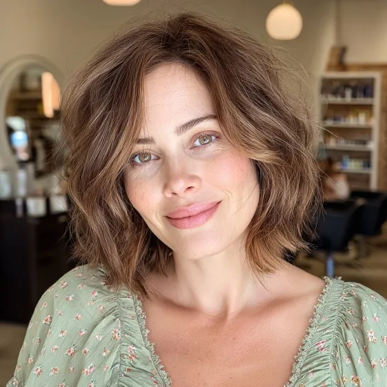 Textured Wavy Bob with Soft Layers