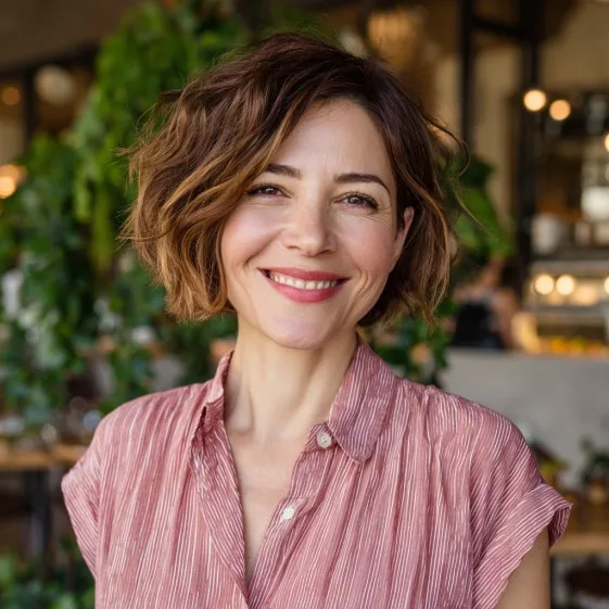 Textured Wavy Bob with Subtle Layers