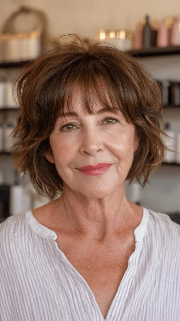 Textured Wispy Bangs with Modern Shag Cut