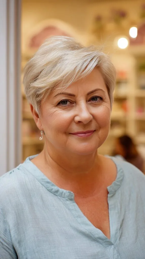 Timeless Silver Pixie with Soft Waves