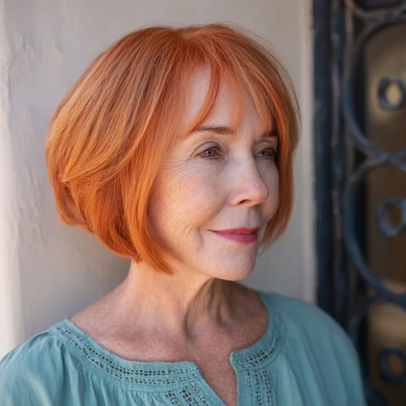 Vibrant Red Bob with Face-Framing Layers
