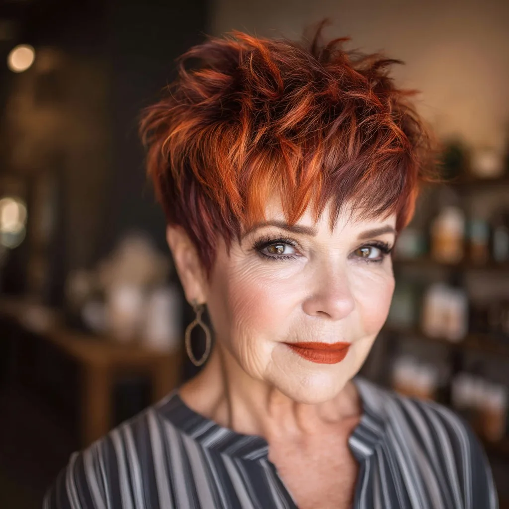 Vibrant Short Spiky Pixie with Edgy Layers