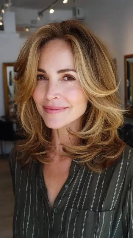 Volume-Boosting Layered Cut with Face-Framing Highlights