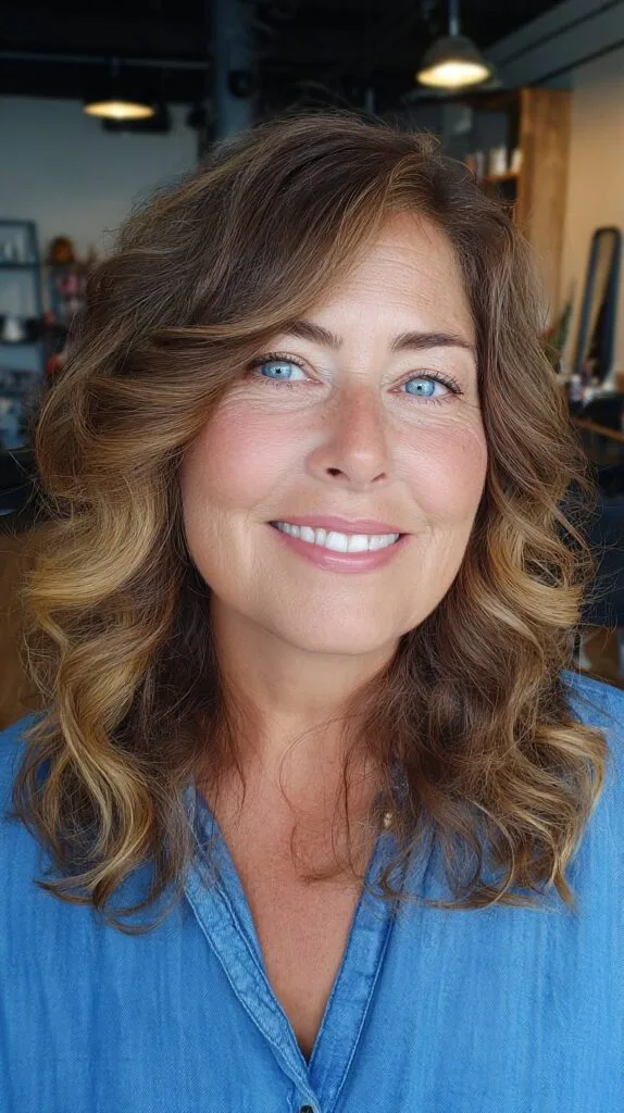 Voluminous Layered Waves with Sun-Kissed Highlights