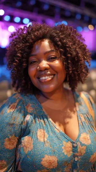 Voluminous Natural Curls with Defined Shape