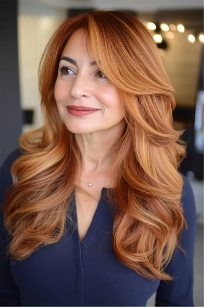 warm caramel copper for women over 50