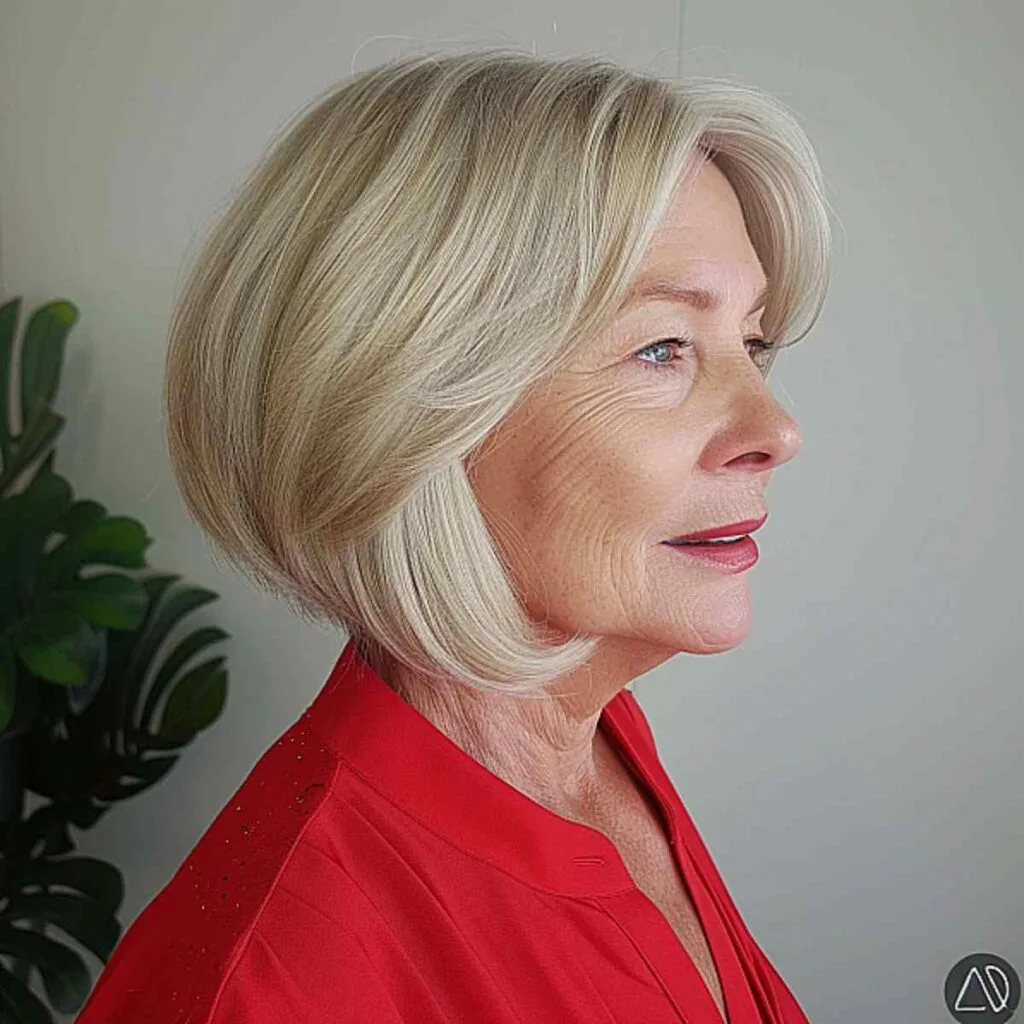 Youthful Angled Bob for Thinning Hair for ladies passed 60