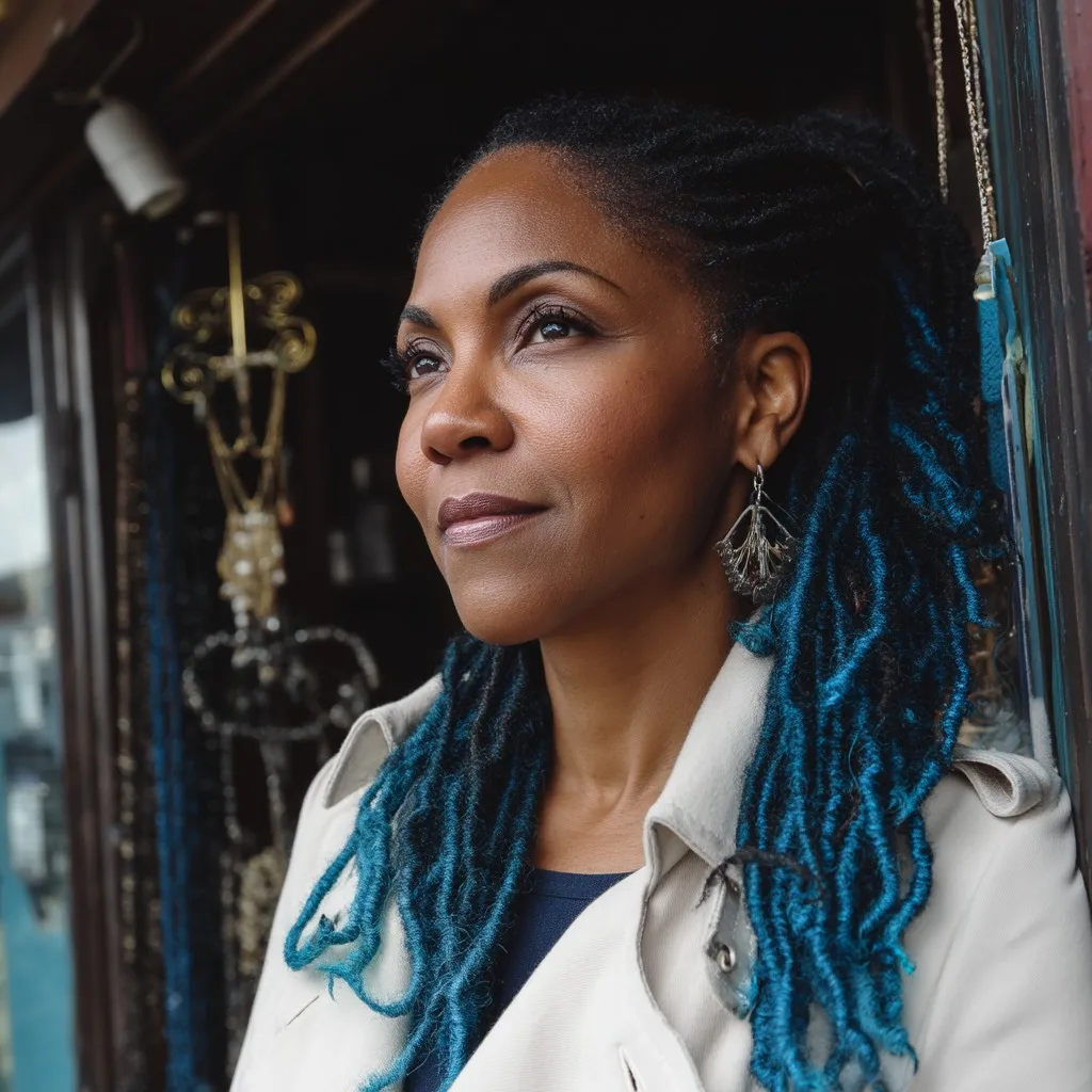 Bold Blue-Tipped Locs with Defined Texture