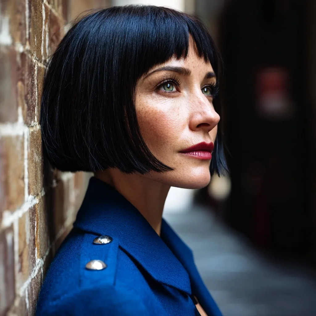 Bold Blunt Bob with Statement Bangs
