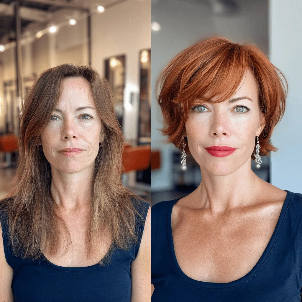 Bold Copper Pixie Cut with Textured Layers