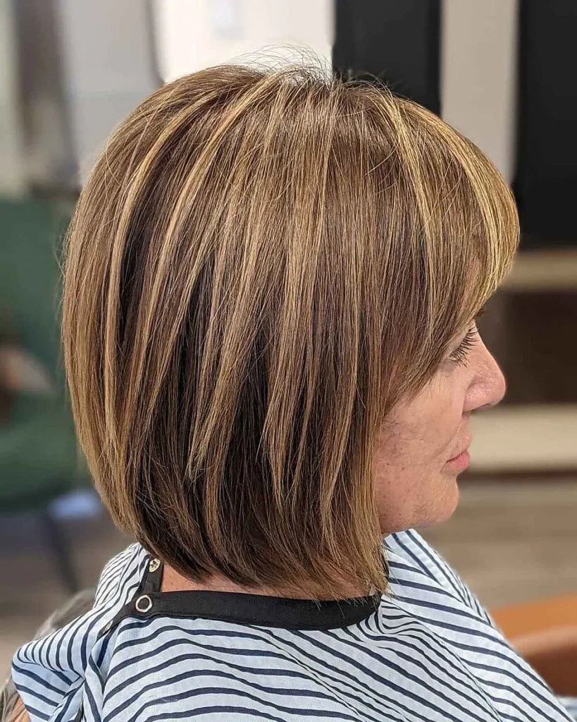 Brown hair with honey balayage