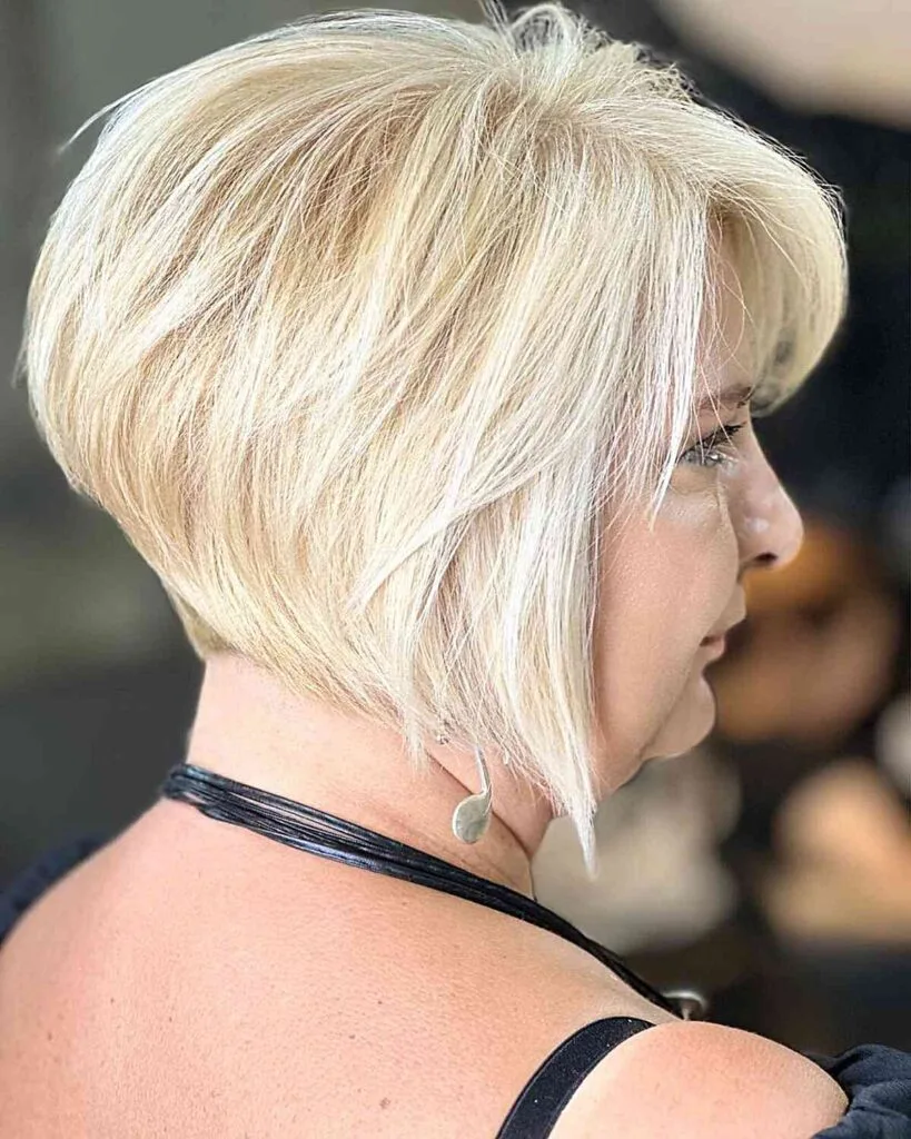 Champagne blonde bob with graduation for old ladies