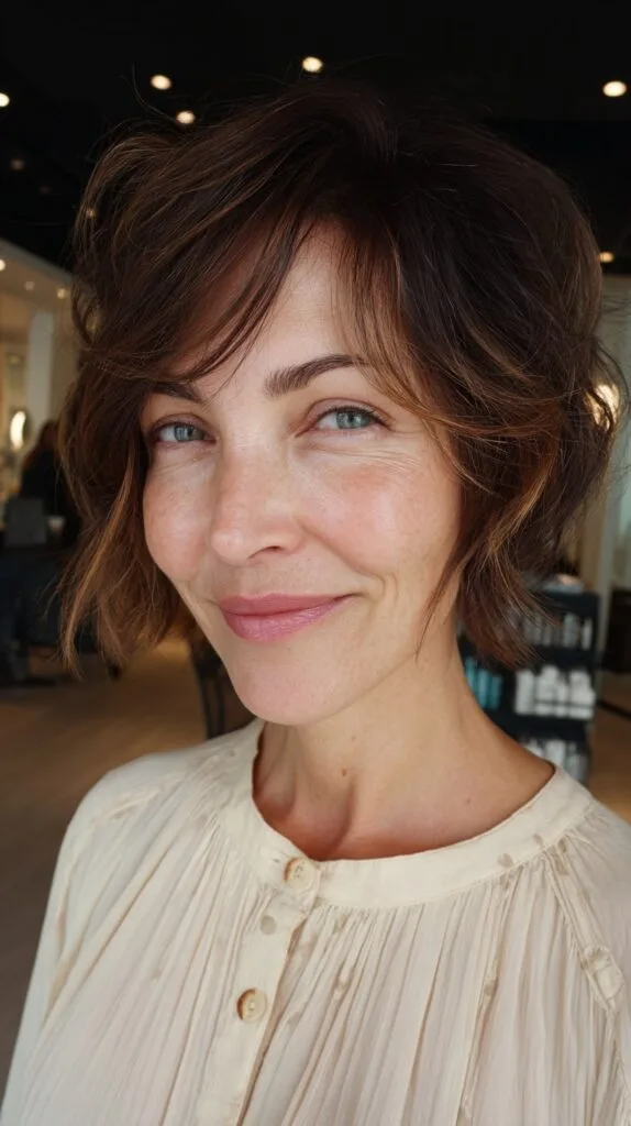 Charming Chestnut Tousled Bob