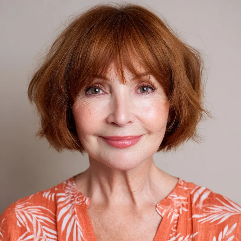 Charming Layered Bob with Playful Bangs