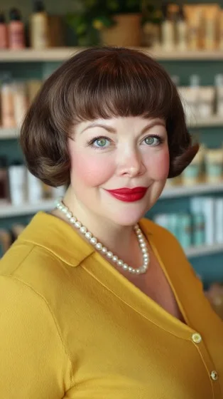 Charming Retro-Inspired Short Rounded Bob