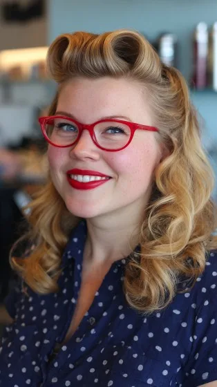 Charming Retro-Inspired Soft Curls with Volume