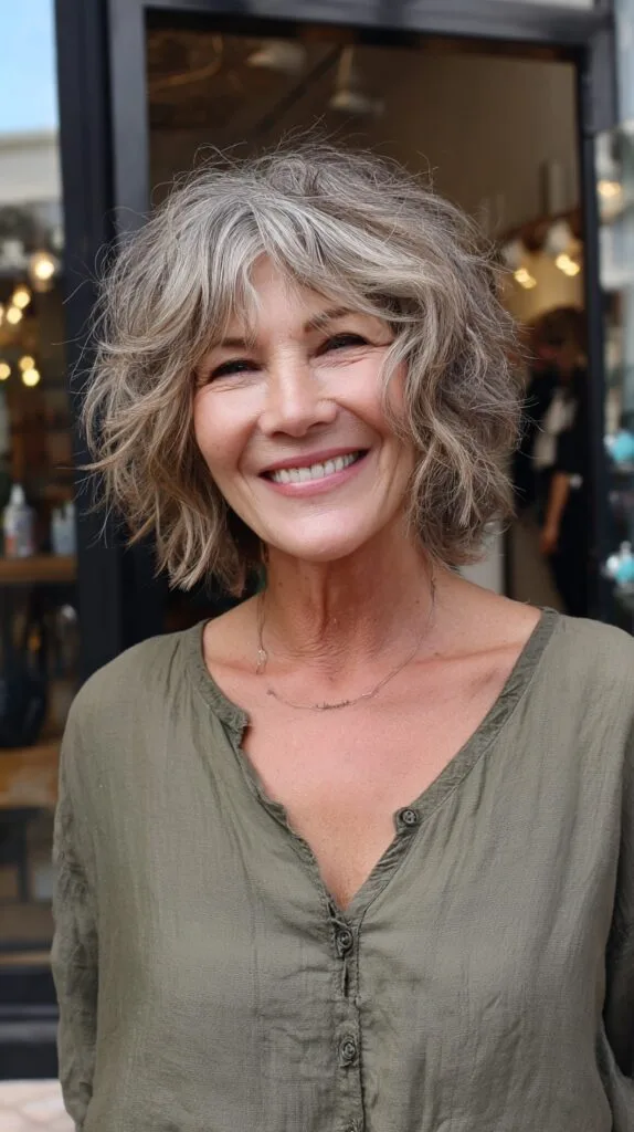Charming Silver Waves with Natural Texture