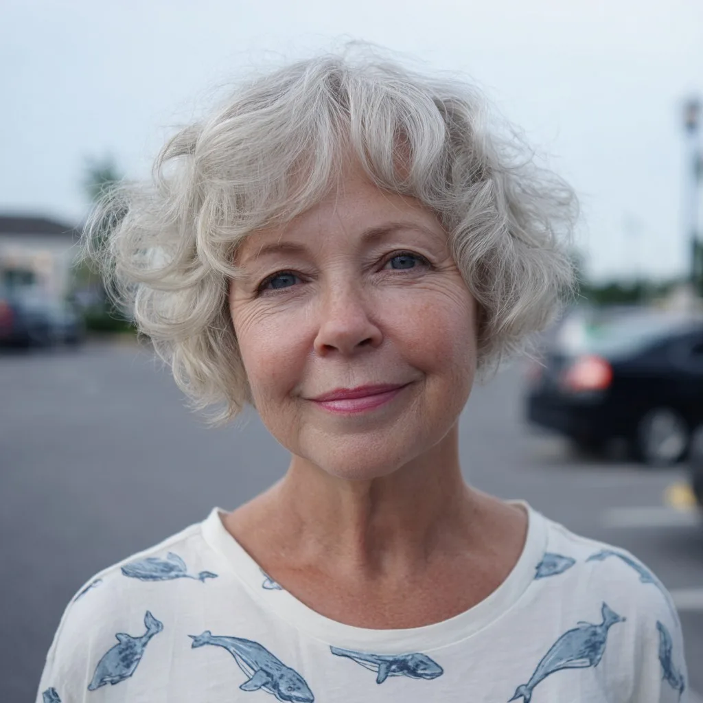 Charming Soft Curly Bixie Shag with Light Layers