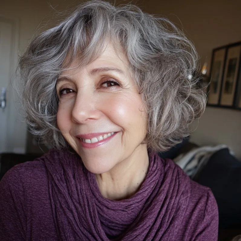 Charming Soft Draped Bob with Gentle Curls