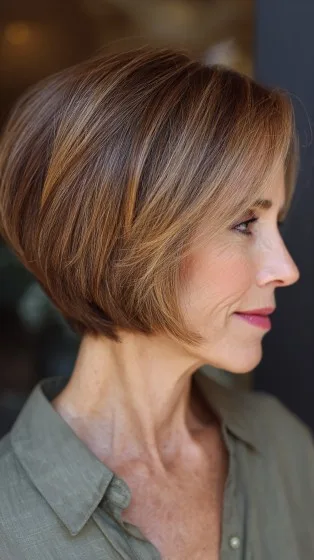 Charming Textured Bob with Subtle Highlights