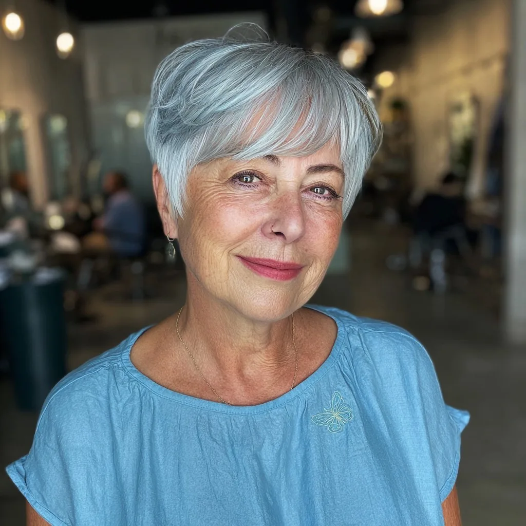 Charming Textured Pixie Cut with Long Side Bangs
