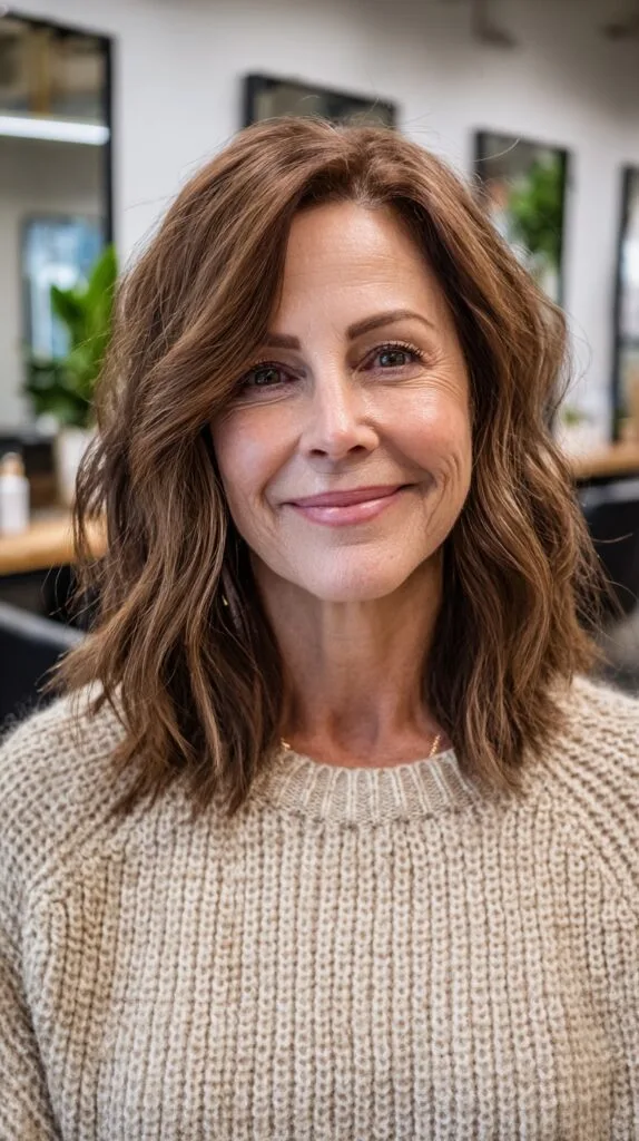 Chestnut Shoulder-Grazing Layers with Soft Side-Swept Part