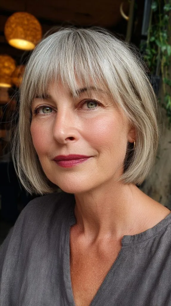 Chic Blunt Bob with Soft Bangs