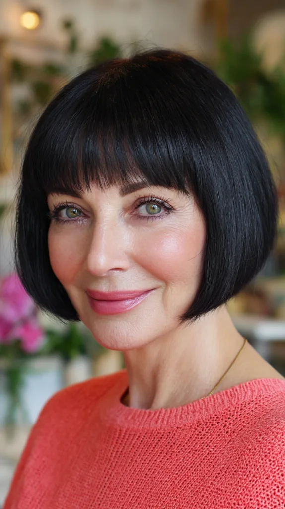 Chic Blunt Bob with Wispy Bangs