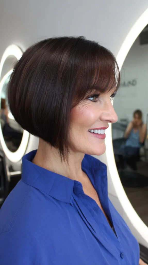 Chic Chocolate Bob with Subtle Layers