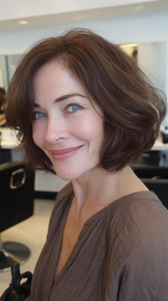 Chic Chocolate Brown Textured Bob