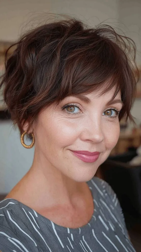 Chic Curly Bixie Cut with Textured Layers
