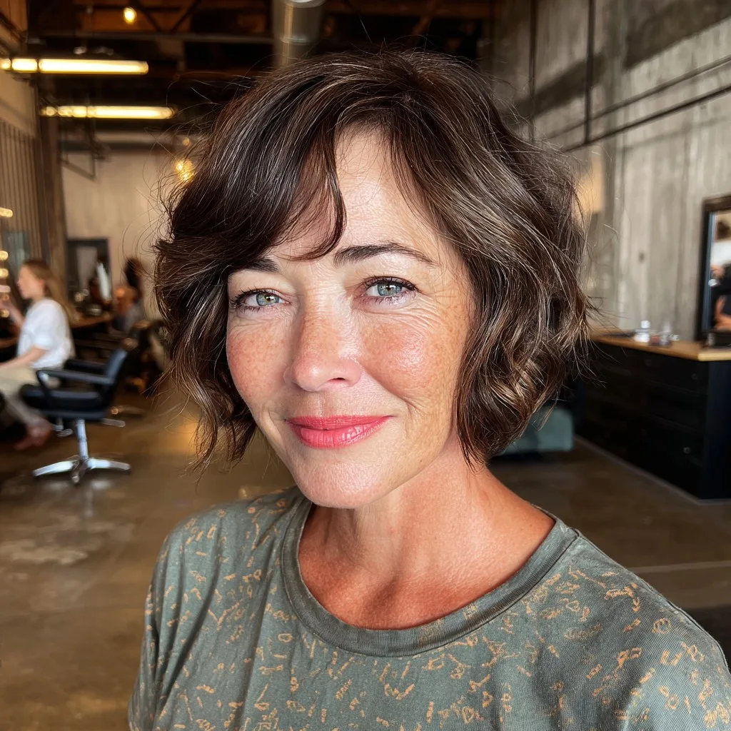 Chic Curly Bob with Natural Texture