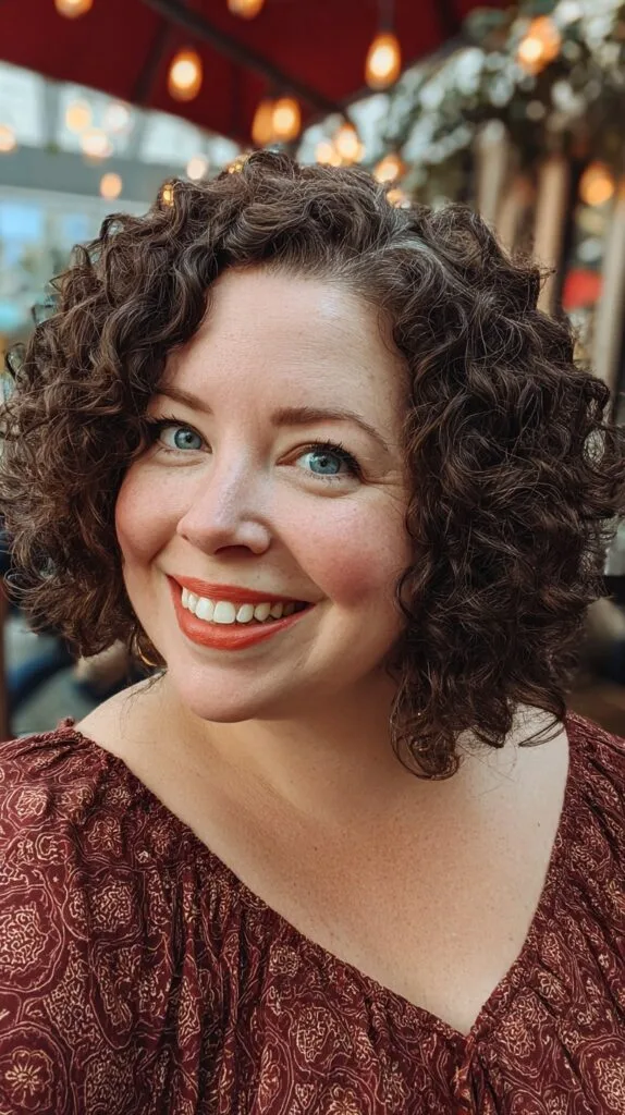 Chic Curly Bob with Soft Layers