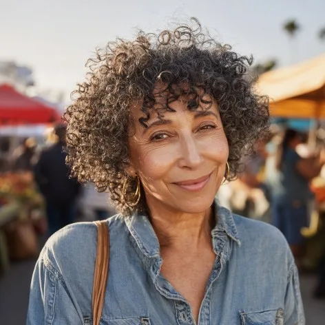 Chic Curly Gray Bob with Face-Framing Layers
