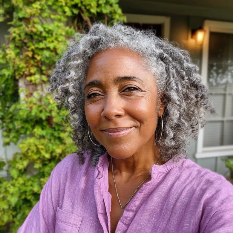 Chic Curly Gray Bob with Textured Layers