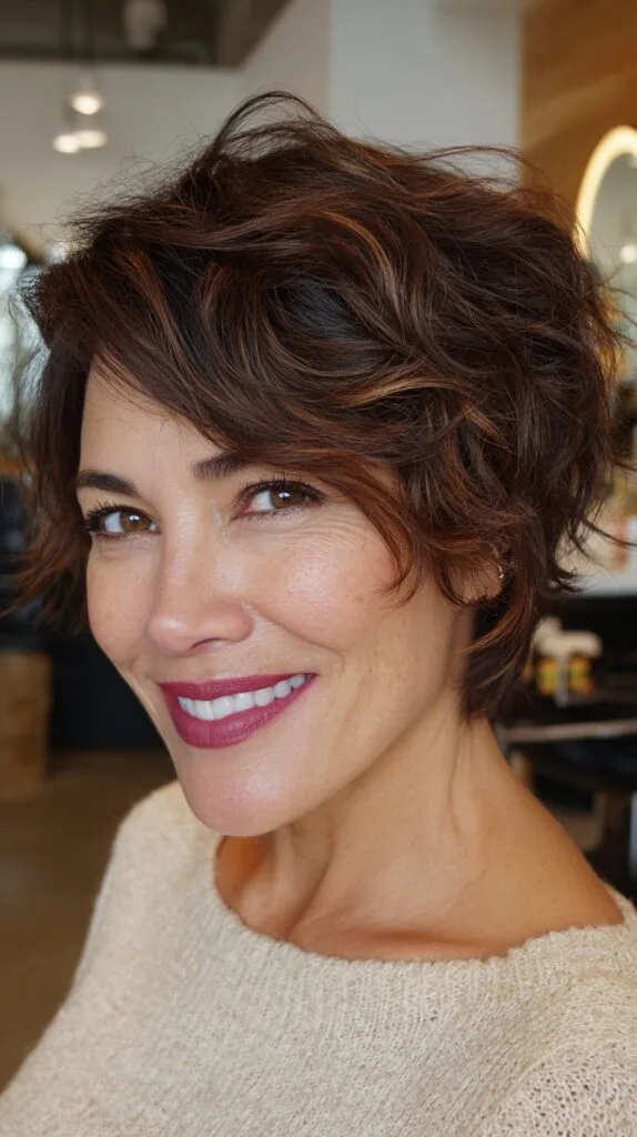 Chic Curly Short Cut with Soft Layers